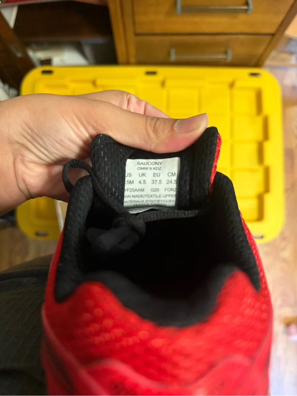 Saucony Red and Black Kids' Sneakers